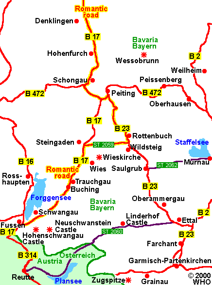 Lageplan Garmisch - Schloss Neuschwanstein 436-8,  2000 WHO